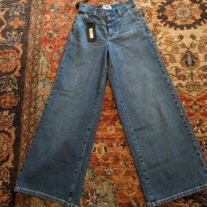 Wide-Leg Blue Jeans Paige